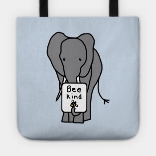 Gray Elephant says Bee Kind Tote