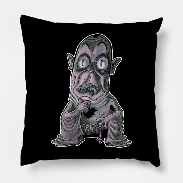 Ugly Little Vampire with flappy arm skin Pillow by JENNEX