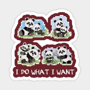 Funny Panda gift - I Do What I Want Cute Panda Bear Magnet