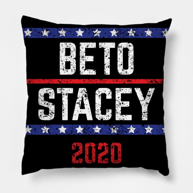 Beto O'Rourke and Stacey Abrams on the one ticket? Dare to dream. Presidential race 2020 Distressed text Pillow by YourGoods