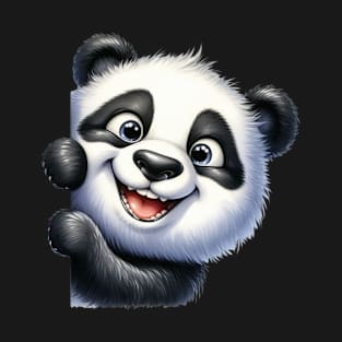 Cute Panda Playing Peek a Boo T-Shirt