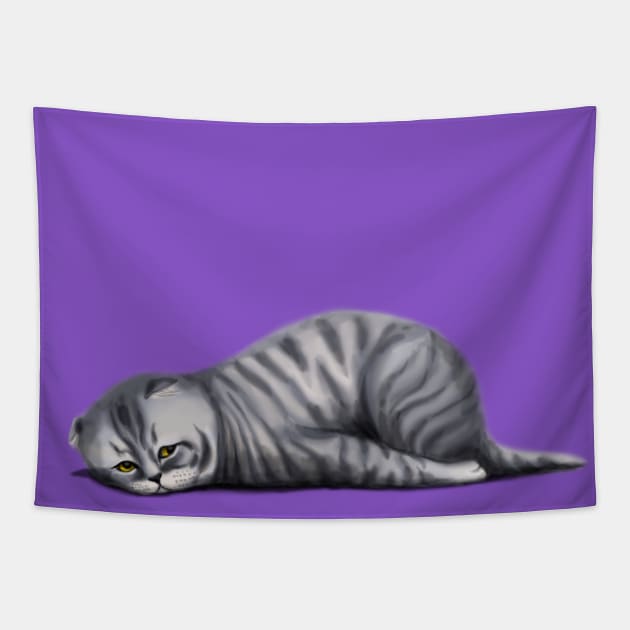 Lop-eared sad cat Tapestry by Vladislava