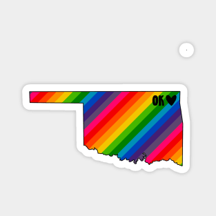 USA States: Oklahoma (rainbow) Magnet