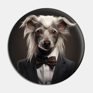 Chinese Crested Dog in Suit Pin