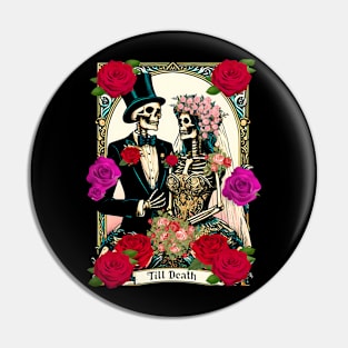 Tarot card till death romantic skeleton goth couple Pin