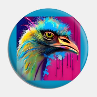 Colorful Emu Head Pin