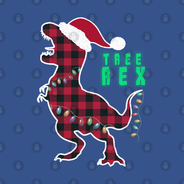 Discover Red Plaid Dinosaur T Rex Christmas Lights Pajamas. Tree rex - Christmas Trex - T-Shirt