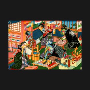 Ukiyo-e Re-Mix Series/ Revenge of the Tori (crop) T-Shirt