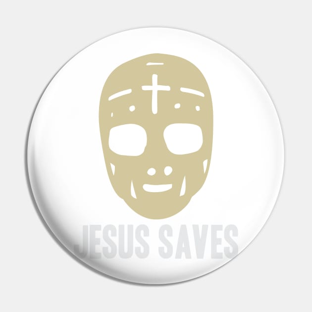 Jesus Saves - Ice Hockey Pun Pin by Kyle O'Briant