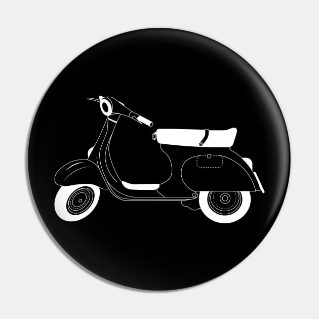 Vespa 125 Primavera White Outline Pin by kindacoolbutnotreally