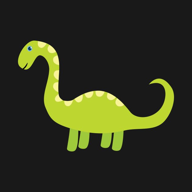 Cool Green Brontosaurus Dinosaur. Cute Dino Cartoon. by CoolFactorMerch