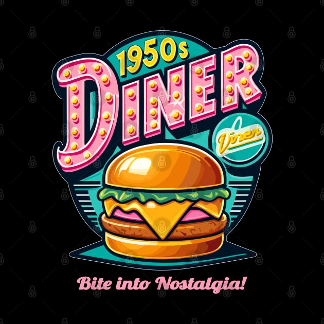 Retro 1950s Diner Cheeseburger Delight - Grilled Cheese by maknatess