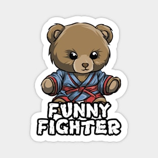 Teddy Bear Fighter Karate Magnet