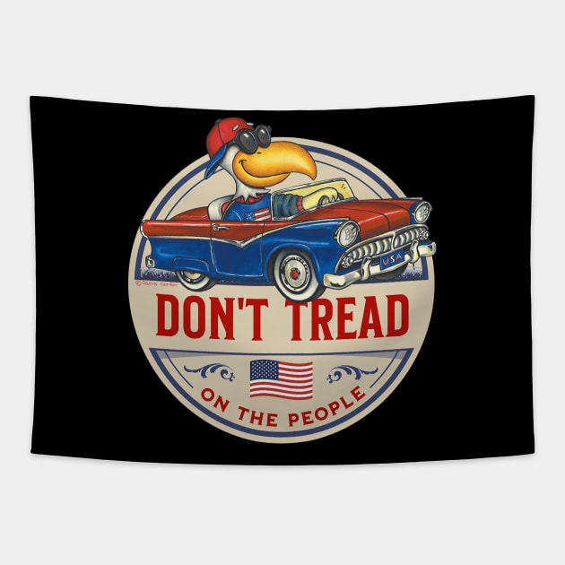 Red white blue flag USA Don't Tread on the People with eagle Tapestry by Danny Gordon Art