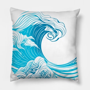 Minimalist Japanese wave. Tribute to Kanagawa Pillow