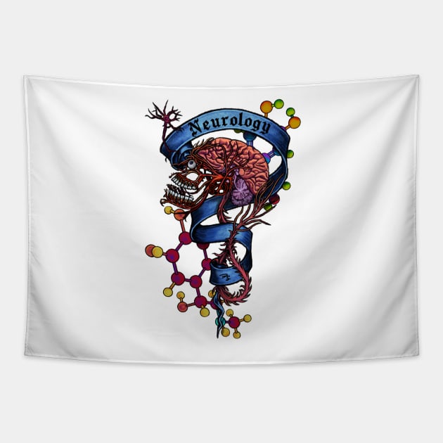 Neurology Nerd Banner Tapestry by FreyStrandDraws