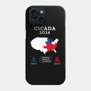 Cicada Map 2024 Cicadas Invasion Tour Brood XIX XIII 2024 Phone Case