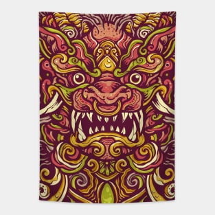 Chinese Dragon Smiling Face Tapestry