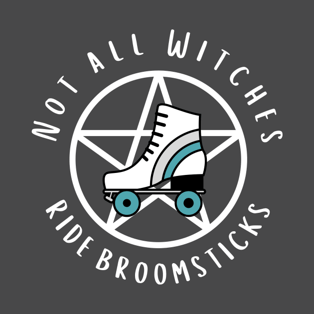 Not all Witches Ride Broomsticks Teal Stripe Roller Skate Cheeky Witch® by Cheeky Witch