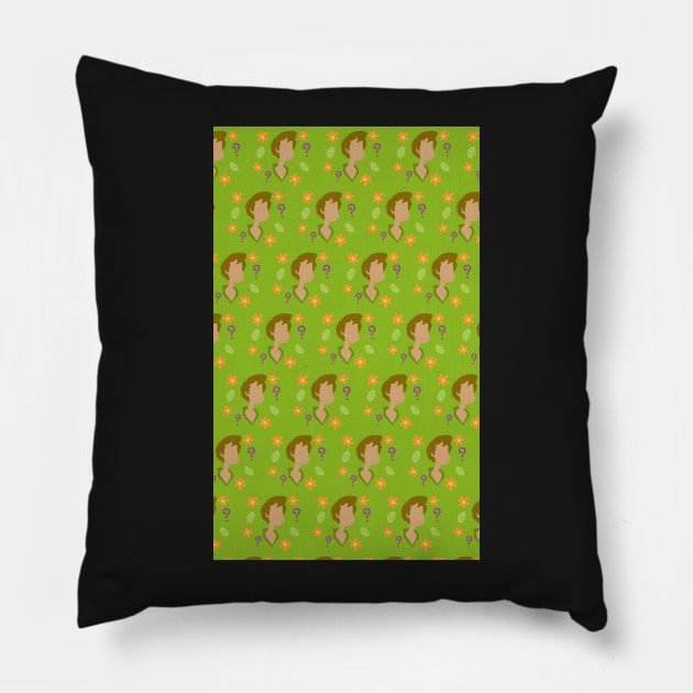 Shaggy Pattern - Light Green Pillow by karlaestrada