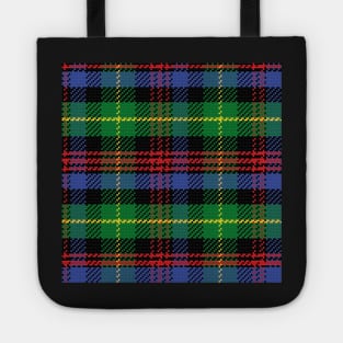 Scottish tartan Black Watch, black, red,green, yellow, blue Tote