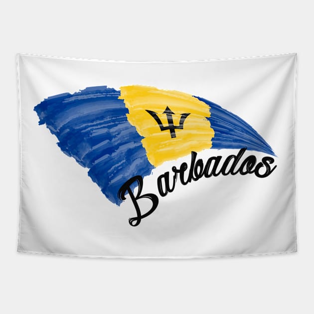 Barbados flag Tapestry by SerenityByAlex