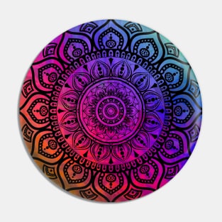 Digital Fluid Art Design - from Original Cup Technique - Rainbow Mandala Pin