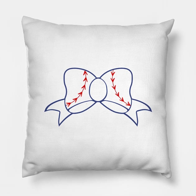 Baseball Bow Pillow by pralonhitam