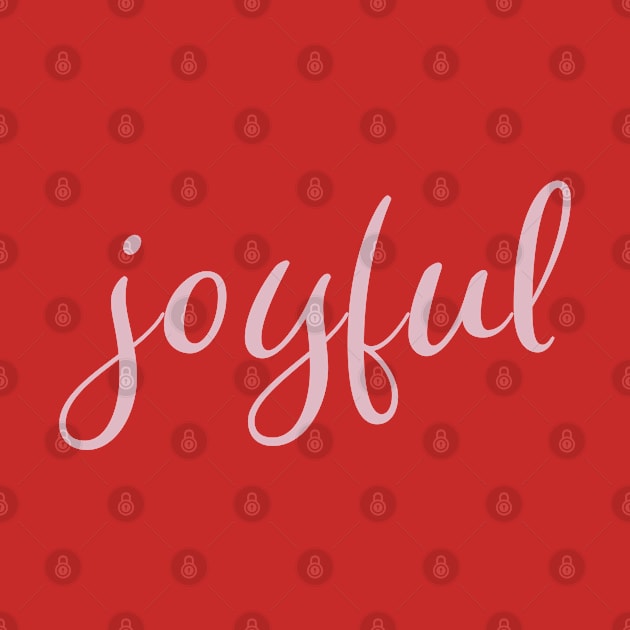 Pink Joyful Christmas Holiday Script Modern Trendy Design by OneL Design