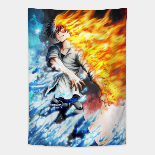 Fire And Ice Fire And Ice Todoroki Tapestry Teepublic