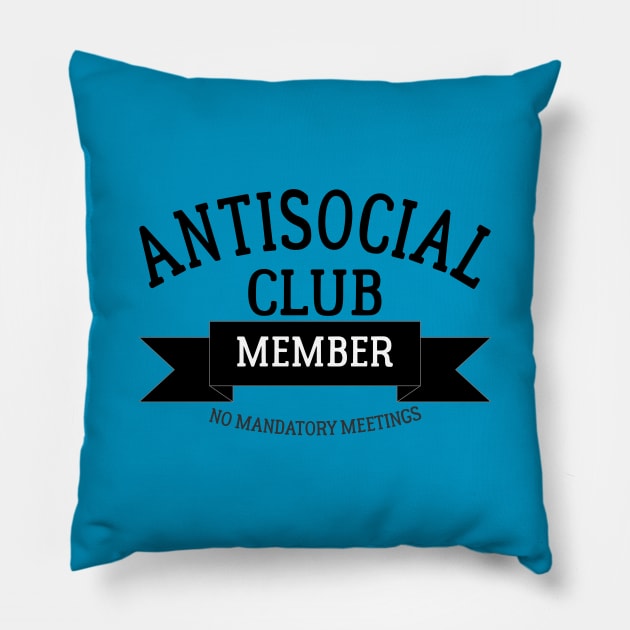 Antisocial Club Member Pillow by PeppermintClover