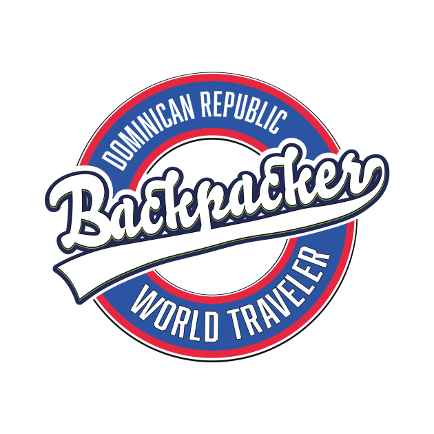Dominican Republic backpacker world traveler logo. by nickemporium1