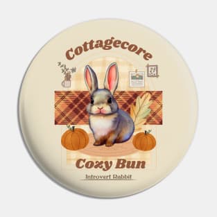 Cozy Vibes Cottagecore Mini Rex Rabbit Introverted Bun in Fall Autumn Season Pin