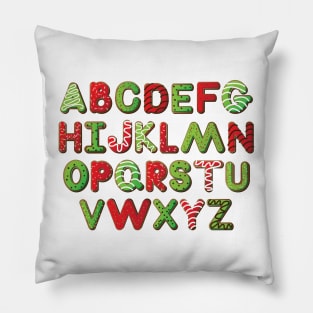 Christmas Alphabet ABCs Pre-K Kindergarten Teacher Student Pillow