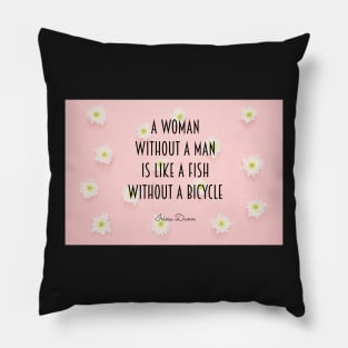 Feminist quote on floral background (Irina Dunn) Pillow
