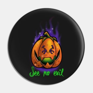 See no evil pumpkin Pin