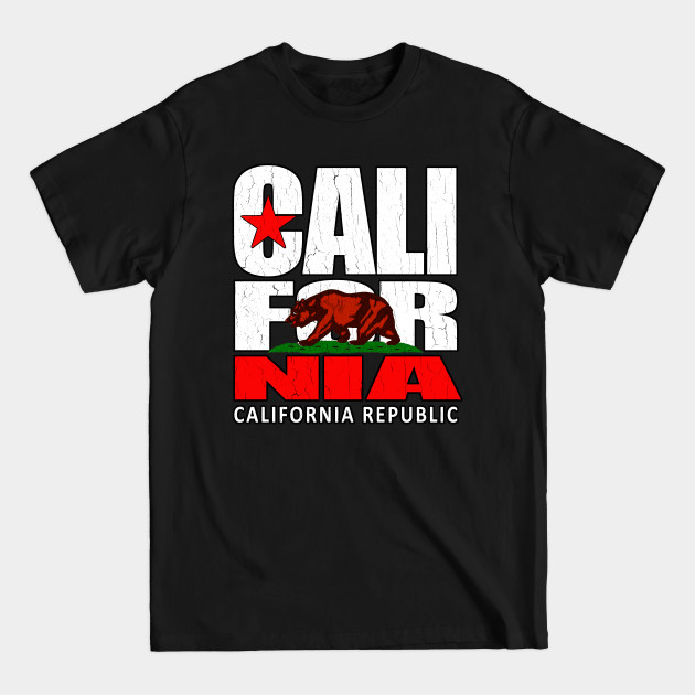 Disover California Republic (vintage distressed look) - California Bear Flag - T-Shirt