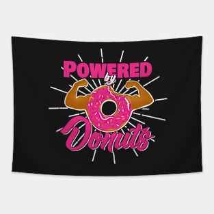 Funny Gym T-Shirt Powered by Donuts Tapestry