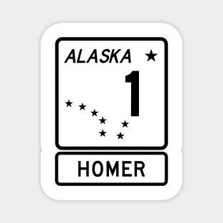 Alaska Highway Route 1 One Homer AK Magnet