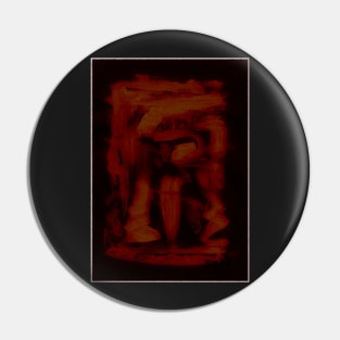 Dark Red Orange On Black Abstraction Pin