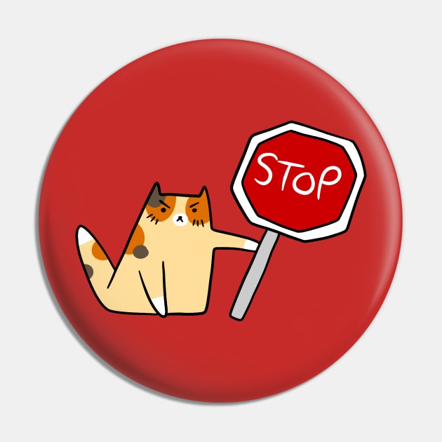 Stop Sign Cat Pin by saradaboru