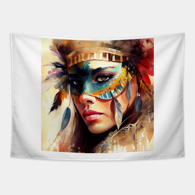 Powerful Carnival Woman #1 Tapestry by Chromatic Fusion Studio