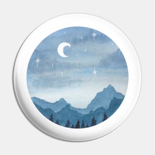 Watercolor mountains Pin