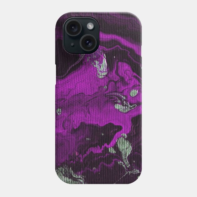 Liquid art. Abstract black-violet-green background with hand-painted marble texture. Best for the print, fabric, poster, wallpaper, cover and packaging, wrapping paper. Christmas holiday mood. Phone Case by Olesya Pugach