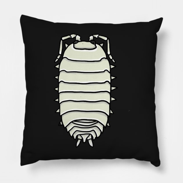 Ghost Porcellio laevis Pillow by Artbychb