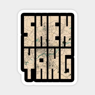 Shenyang, Germany City Map Typography - Vintage Magnet