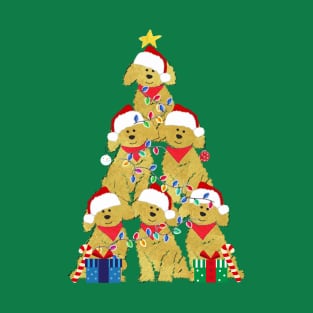 Goldendoodle Puppy Christmas Tree T-Shirt