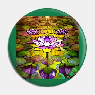 Stained Glass Lotus Flower Pin