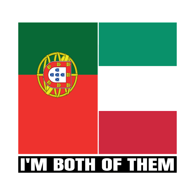 Half Portuguese Half Italian Heritage Portugal Roots & Italia DNA Family Flag Design by OriginalGiftsIdeas