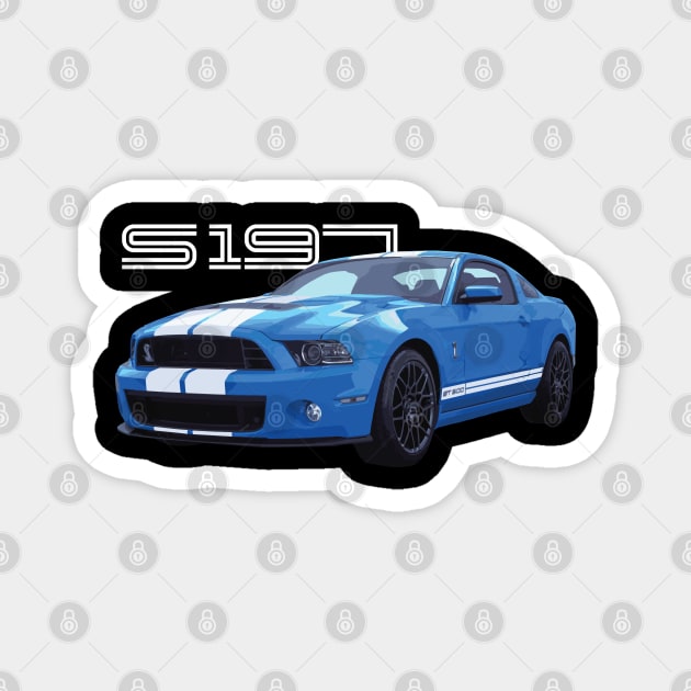 S197 SHELBY GT500 COBRA Mustang GT 5.0L V8 GRABBER BLUE Magnet by cowtown_cowboy